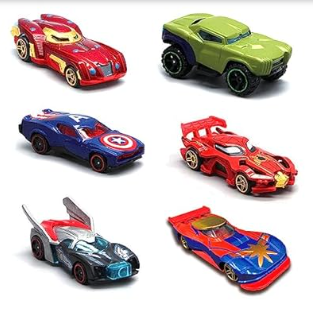 Hot Wheels  -6 - 7 peças Batmovel Suit  e Avengers