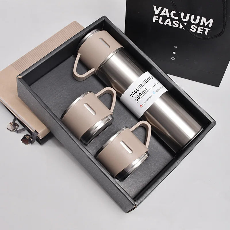 500ML garrafa térmica em aço inoxidável Gift Set