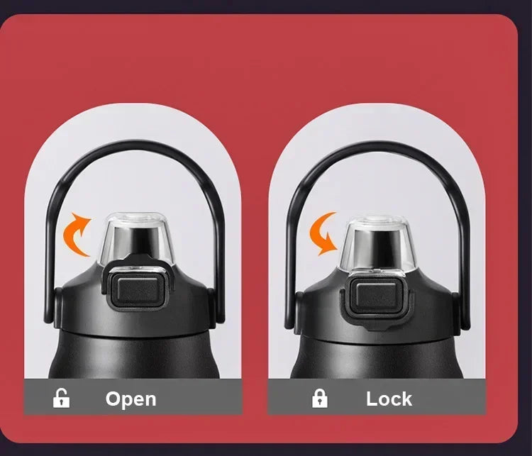 Garrafa térmica portátil de aço inoxidável 304 com Tampa de Abertura de Um Clique