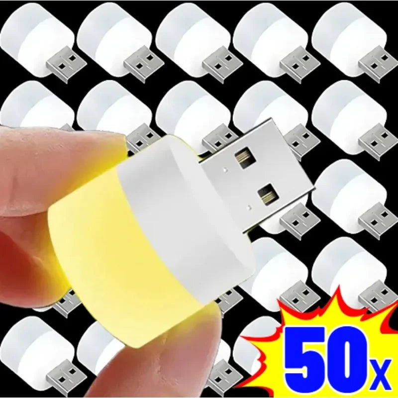 3/50pcs  Plug & Play Mini Luz Noturna LED via USB - sua solução portátil para a escuridão