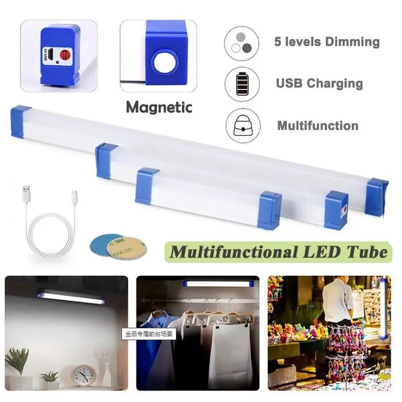 Lâmpada noturna LED sem fio Tubo suporte Magnético USB recarregável Portátil