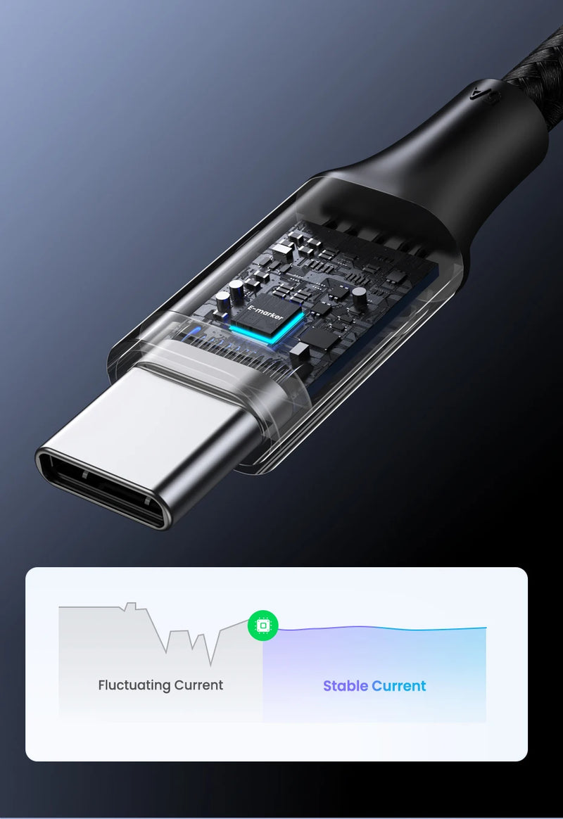 UGREEN Cabo de carregamento rápido USB Tipo C para USB C Cabo para Macbook, iPad, Samsung, Xiaomi