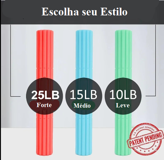 Barra Flex de Fortalecimento para Antebraços e Reabilitação