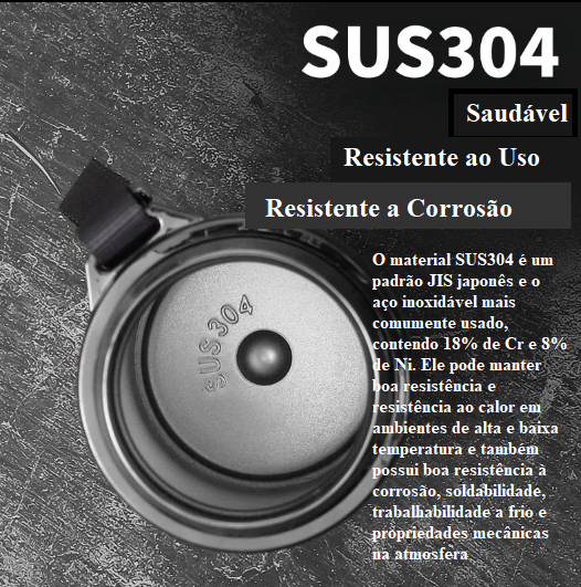 Garrafa térmica de aço inoxidável Sus304 com display LED de temperatura